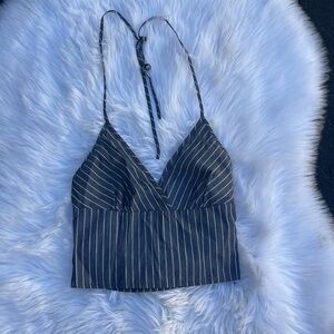 Striped Black and White Women's Top